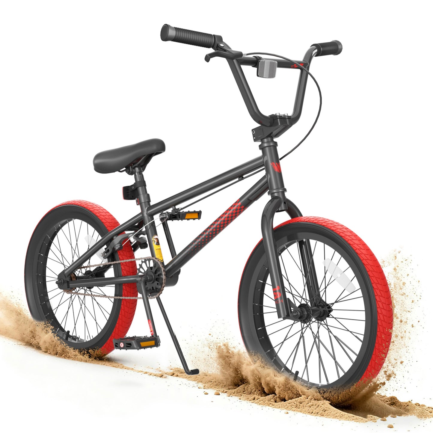 XJD 18/20 inch BMX Bike For Boy Freestyle Cycling Trick Bicycle with 4 Pegs for Teen Beginner 8-12 Years Old Kids，U-brake and Hand-brake levers,Blue