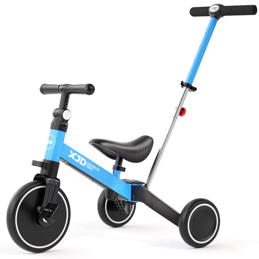 1XJD 7 in 1 Toddler for Tricycle Bike with Push Handle for Boy Girl,Blue