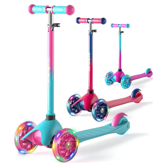 1XJD 3 Wheel Scooters for Kids, Kick Scooter for Toddlers Girls Boys 3-8 Years Old,Purple