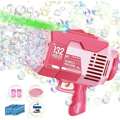 69 Hole Bazooka Bubble Toy Machine with Flash Lights, Rocket Boom Bubble Blower, Summer Toys Bubble Blaster Maker for Kids, Wedding, Birthday Gift, Party