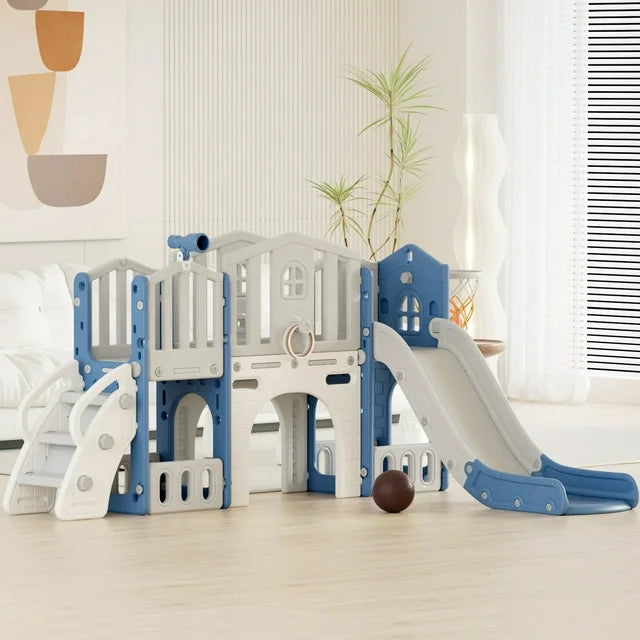 8 in 1 Kids Slide Set with Climber, Toddler Climber Slide Play Set