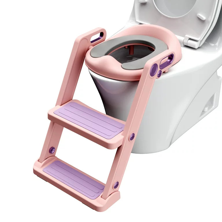 XJD Kids Toilet Training Seat with Step Ladder Pink - XJD