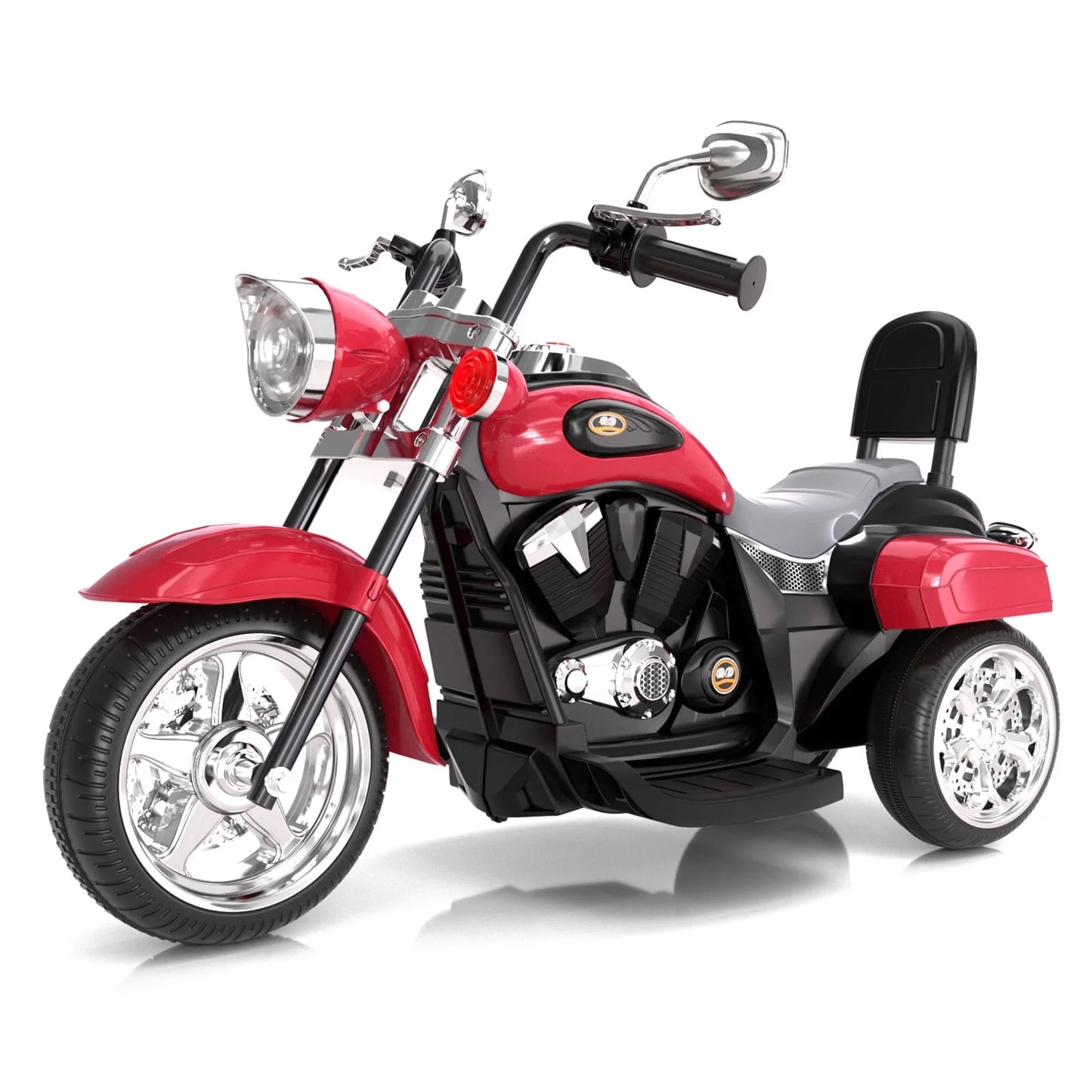 KORIMEFA Kids Motorcycle, 6V Battery Powered Toddler Chopper Motorbike Ride On Toy w/Horn & Headlight, Foot Pedal