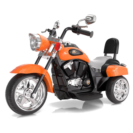 KORIMEFA Kids Motorcycle, 6V Battery Powered Toddler Chopper Motorbike Ride On Toy w/Horn & Headlight, Foot Pedal