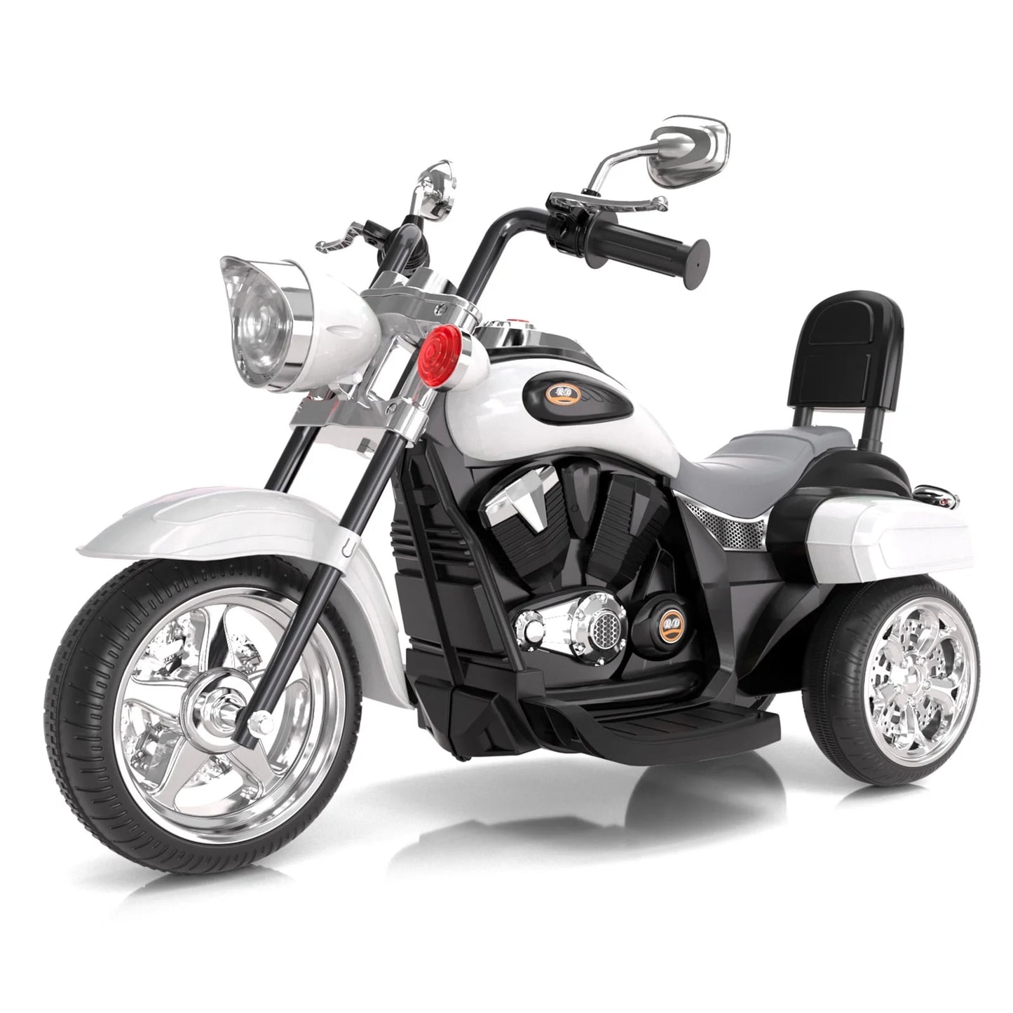 KORIMEFA Kids Motorcycle, 6V Battery Powered Toddler Chopper Motorbike Ride On Toy w/Horn & Headlight, Foot Pedal