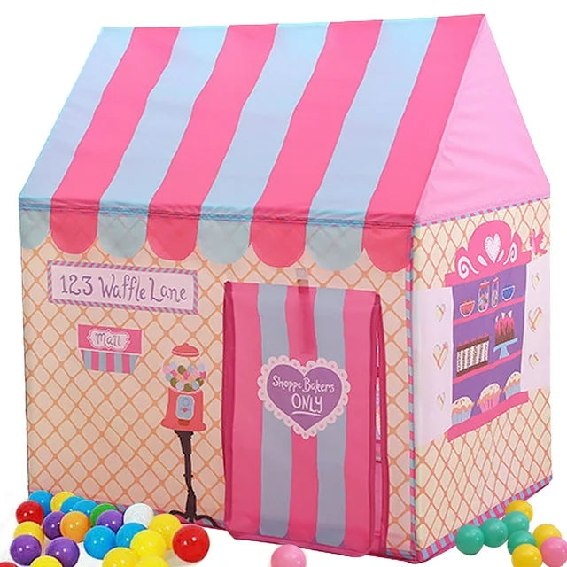 Kids Play Tents for Boys Tent for Kids Indoor and Outdoor Tent Boys and Girls Toys Children Indoor Playhouse for Kids Gifts (Pink Ice Cream House)