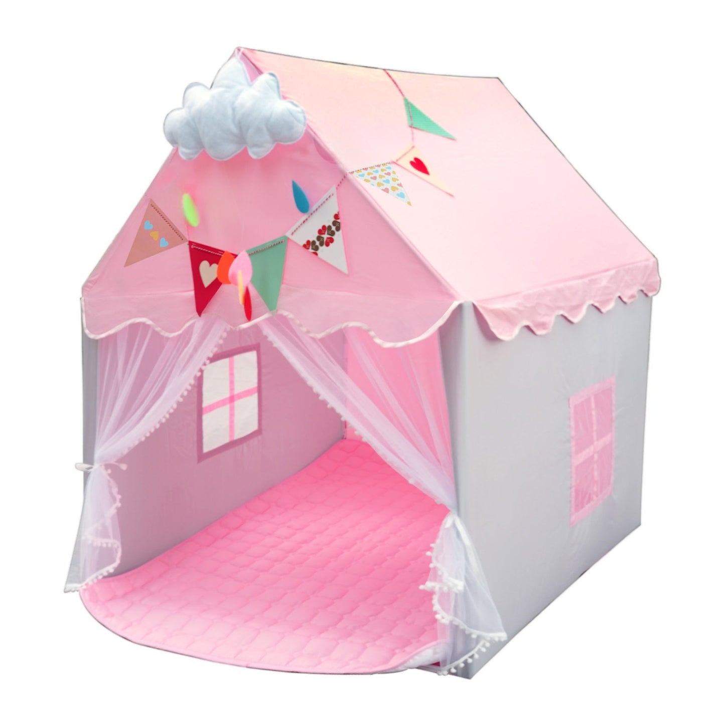 Kid Tent with Mat, Star Lights - Kids Play Tents for Toddlers Kids Tents Indoor Playhouse - Princess Tent for Girls Toy House Gift