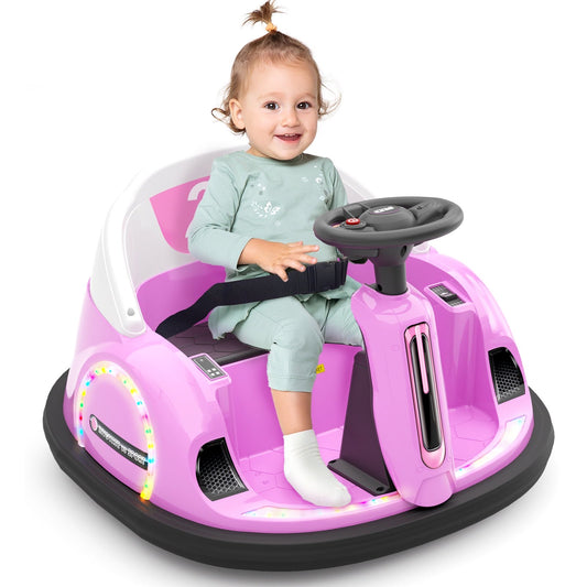 KORIMEFA Products 6V Electric Kids Ride On Bumpin Bumper Car, 1.5-6 Years Old, Parent Remote Control, 360 Degree Spin, Lights, Sounds