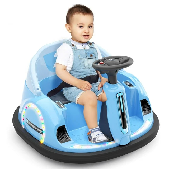 KORIMEFA Products 6V Electric Kids Ride On Bumpin Bumper Car, 1.5-6 Years Old, Parent Remote Control, 360 Degree Spin, Lights, Sounds