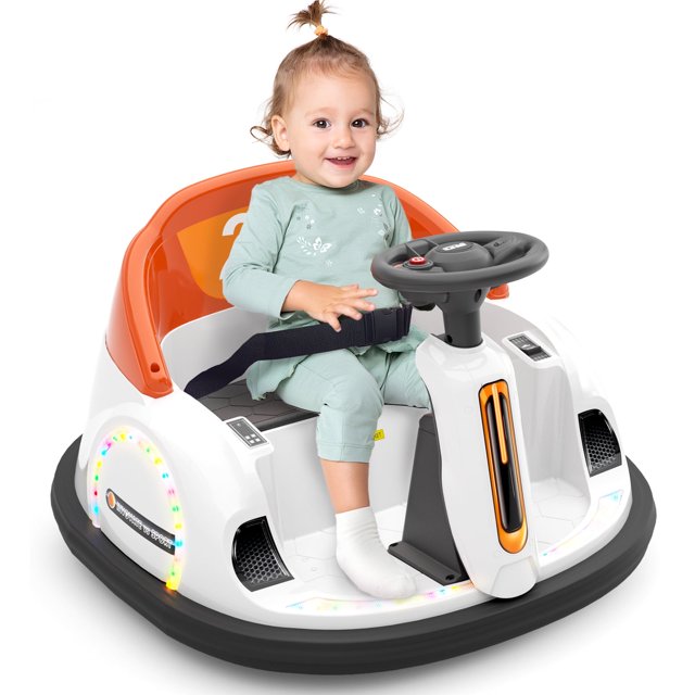 KORIMEFA Products 6V Electric Kids Ride On Bumpin Bumper Car, 1.5-6 Years Old, Parent Remote Control, 360 Degree Spin, Lights, Sounds