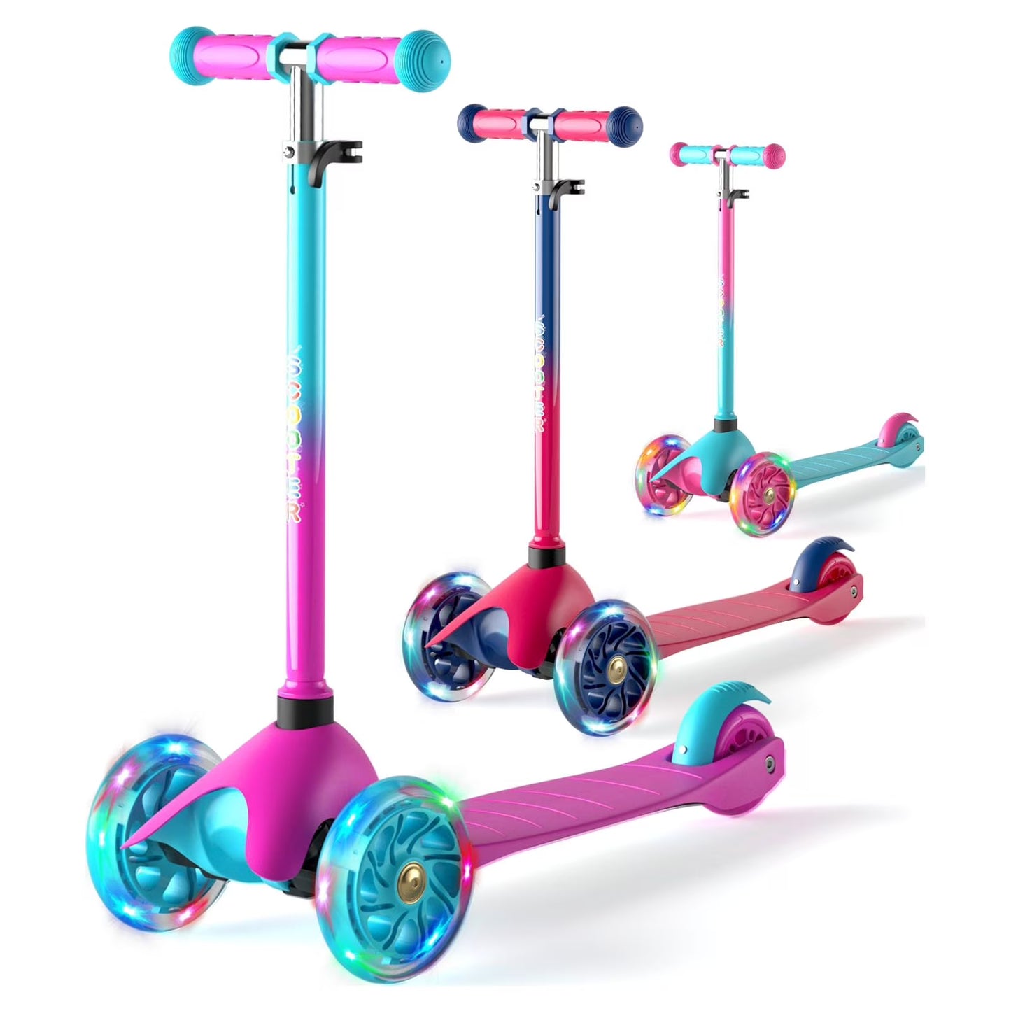 1XJD 3 Wheel Scooters for Kids, Kick Scooter for Toddlers Girls Boys 3-8 Years Old,Purple