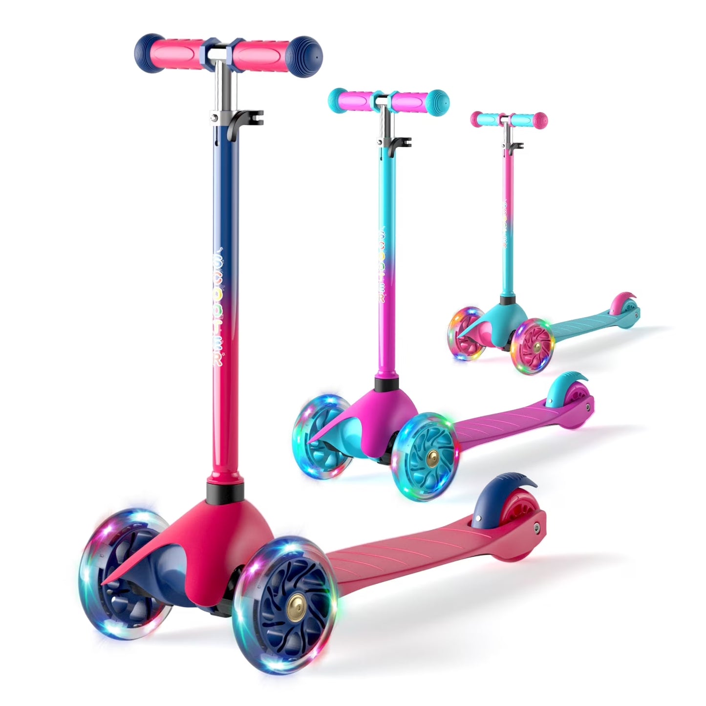 1XJD 3 Wheel Scooters for Kids, Kick Scooter for Toddlers Girls Boys 3-8 Years Old,Purple