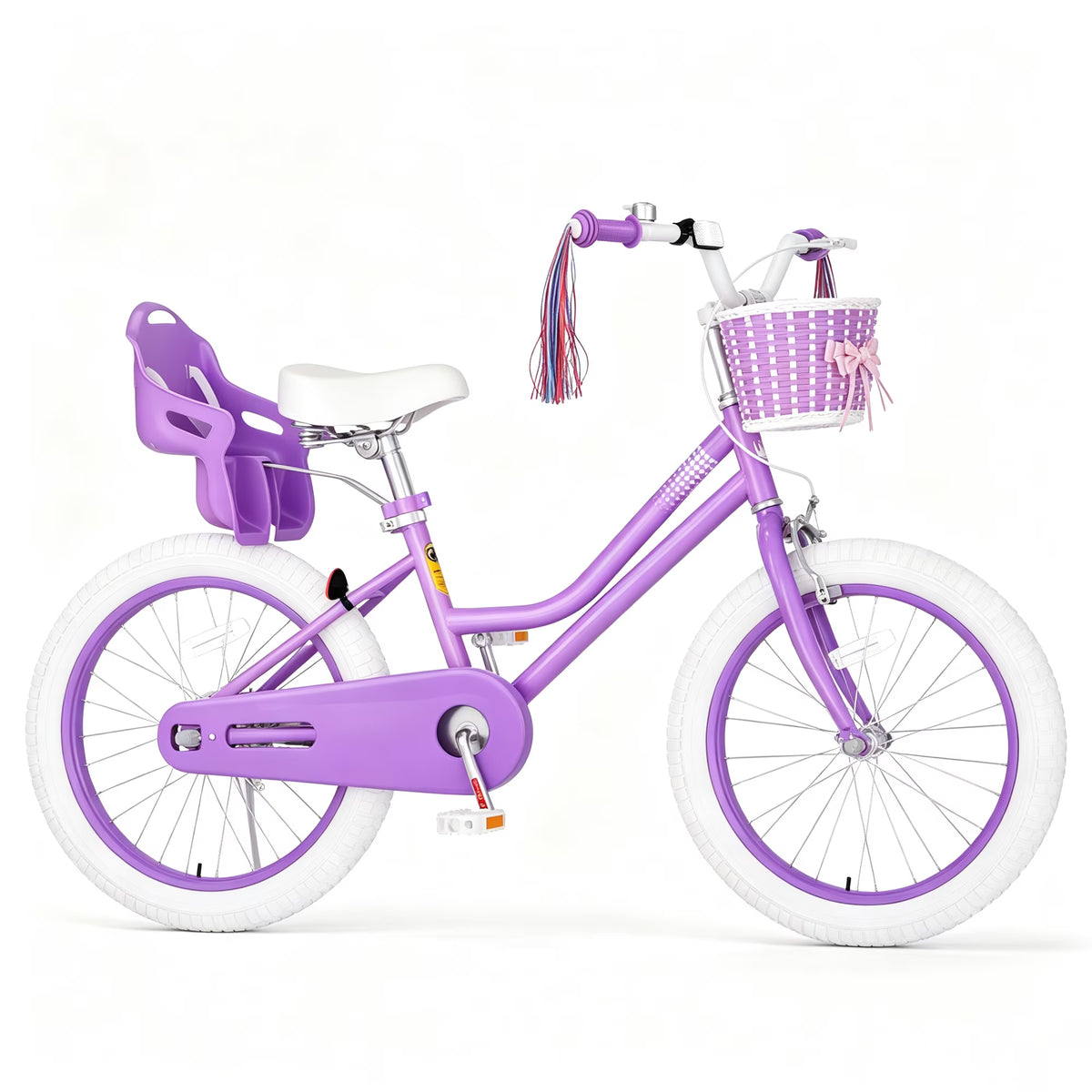 XJD Girls Bike for Toddlers 3-9 Years Old Kids, 12 14 16 Inch Kids Bike with Training Wheels, Streamers, Basket and Doll Seat, Children Bicycles with Handbrake