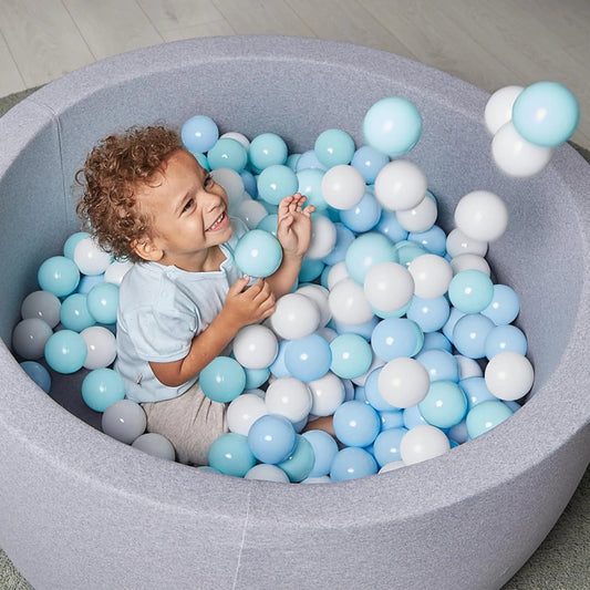 XJD Foam Ball Pit for Toddlers, Soft Round Kiddie Baby Playpen Ball Pool for Kids, Ideal Gift for Babies Indoor and Outdoor Game, Ball Not Included, Grey