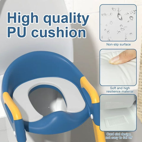 Baby Potty Training Seat with Step Stool Ladder, Upgrade Toddler Potty Toilet Seat with Anti-Slip Pads Ladder for Kids Boys Girls