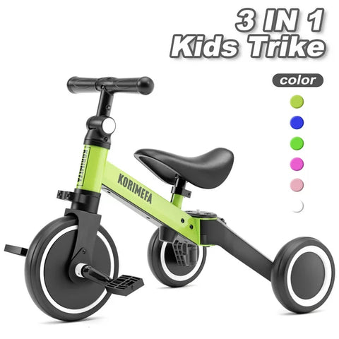 3 in 1 Kids Tricycle for 1-4 year olds, Toddler Bike Kids Trike for Balance Training, Baby Bike for Boy Girl