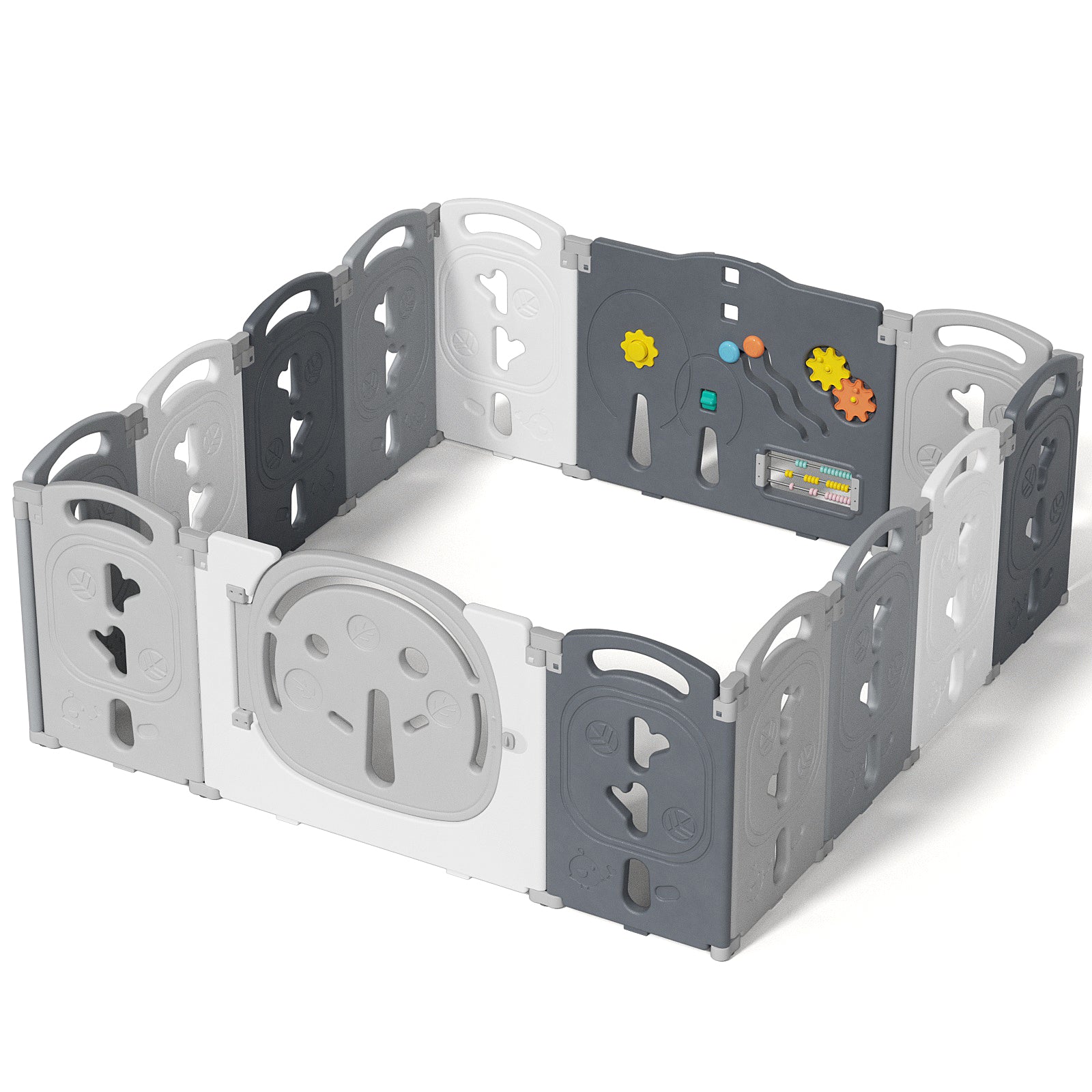 YUFU 14-Panel Foldable Baby Playpen Baby Folding Play Pen Kids Activit ...