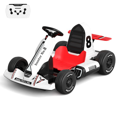 1XJD Electric Go Kart 12V Battery Powered Pedal Go Karts for 3+ Kids Adults on Car Electric Vehicle Car Racing Drift Car for Boys Girls with Bluetooth/FM and Remote Control