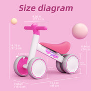 XJD Baby Balance Bike Bicycle Ride on Toys for 1 Year Old Boy First Birthday Girl,Pink