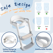 XJD Toddler Potty Training Seat for Toilet with Ladder Toddler Potty Seat for Kids Foldable 2 in 1 Adjustable Toilet Training Seat with Comfortable Cushion Anti-Slip Pads for Boys Girls