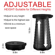 Folding Stool Portable Camping Travel Stool with Adjustable Height